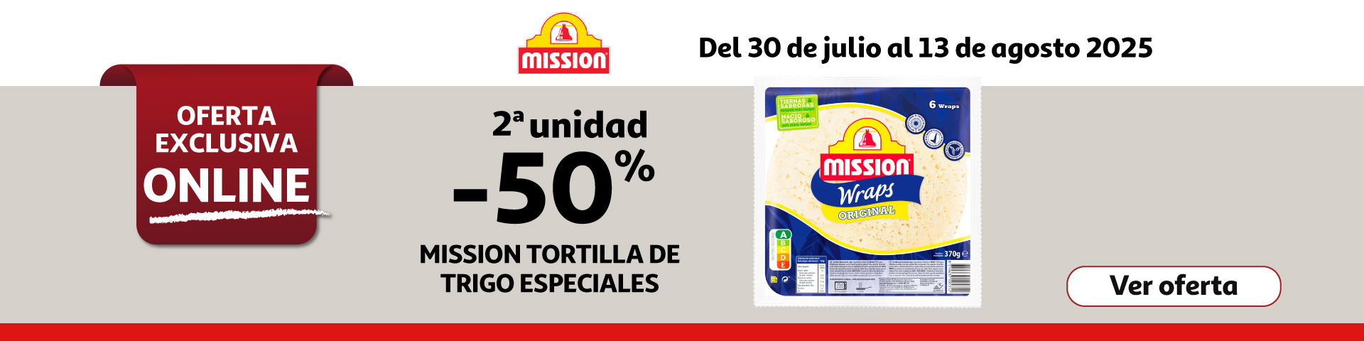 2ª al 50% - MISSION Tortilla de trigo especiales