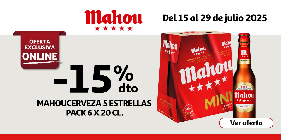 15% Dto. - MAHOU Cerveza 5 estrellas 