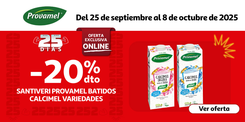 20% Dto. - Bebidas de soja SANTIVERI PROVAMEL 