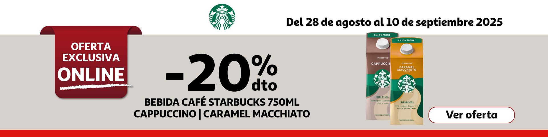 -20% dto en BEBIDA CAFÉ STARBUCKS 750ML