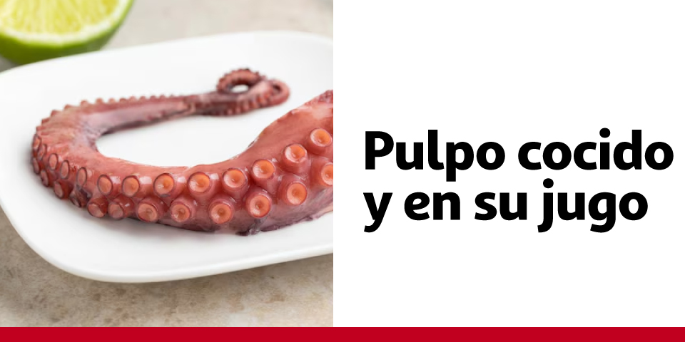 Pulpo cocido y en su jugo