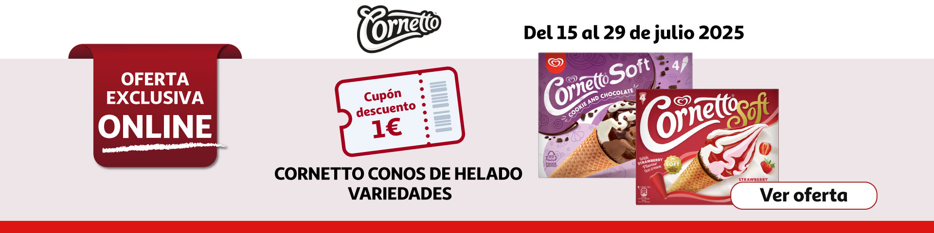 Cupón 1€ - CORNETTO Conos de helado