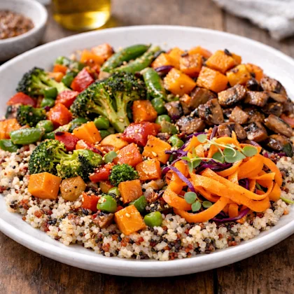 Salteado de verduras con quinoa