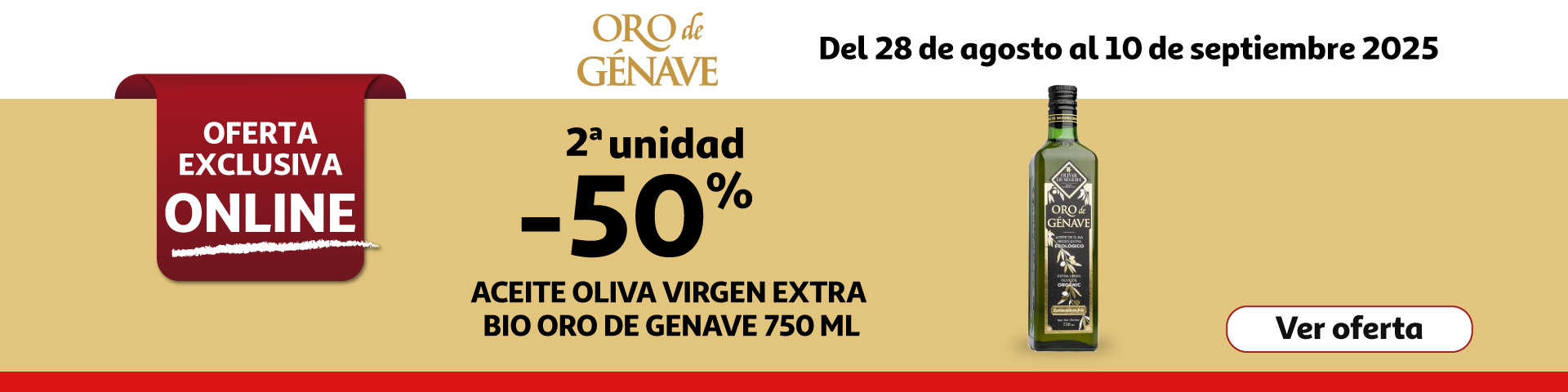 2º ud al 50%dto Aceite virgen oliva BIO ORO DE GENAVE 750 ML
