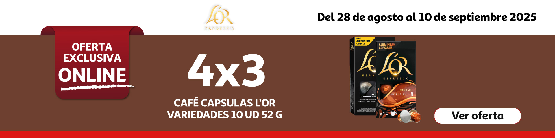 4x3 en cápsulas café L'or variedades 10ud 52g