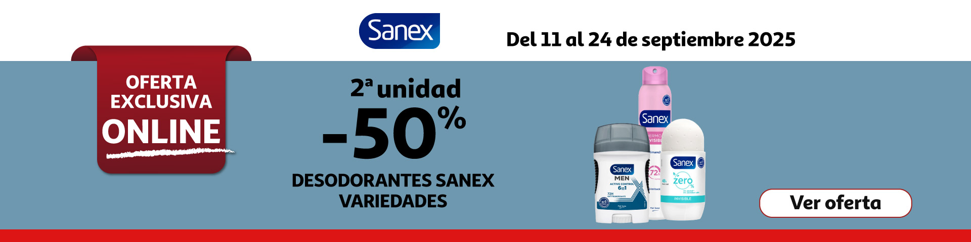 2º al 50% dto desodorantes sanex