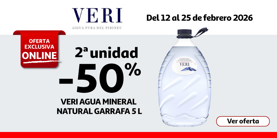 2ª Unid. al 50% - Agua mineral Veri 5 L.