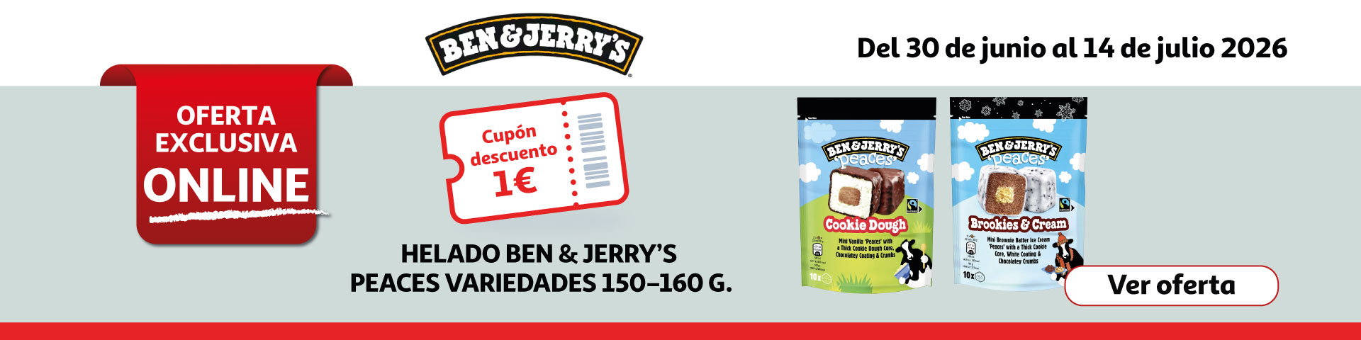 Cupón 1€ - Helado Ben & Jerry’s Peaces 