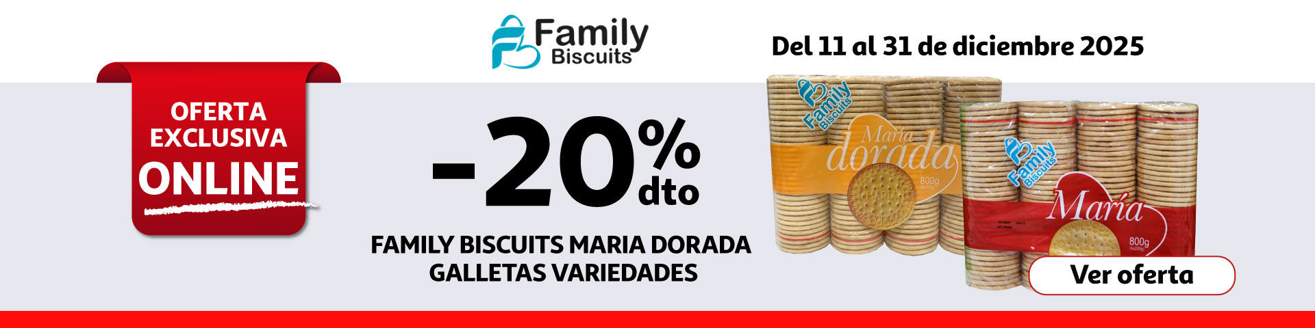 20% Dto. - Galletas Maria Dorada Family Biscuits 