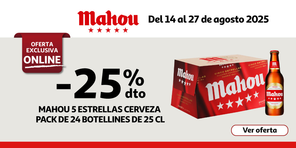 25% Dto. - MAHOU 5 ESTRELLAS Cervezas