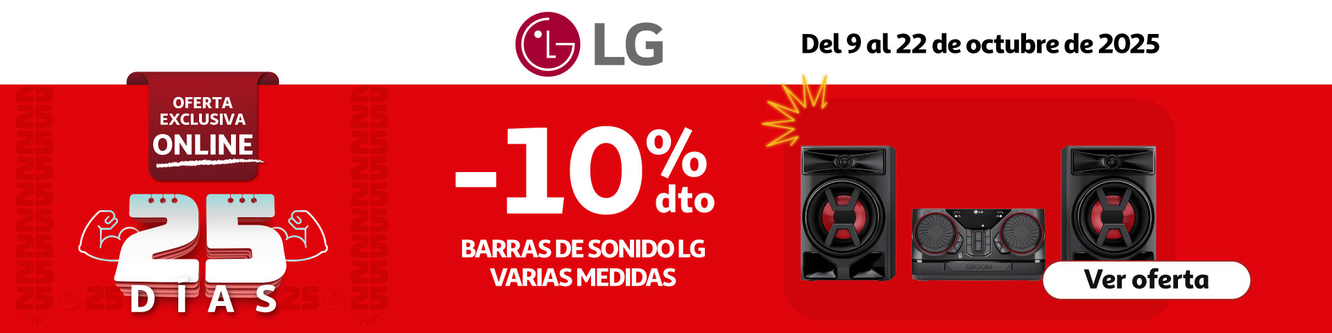 10% Dto. - Altavoces y barras de sonido LG