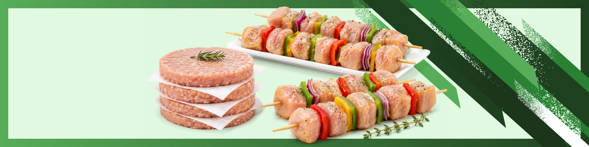 Burger meat, pinchos y otros