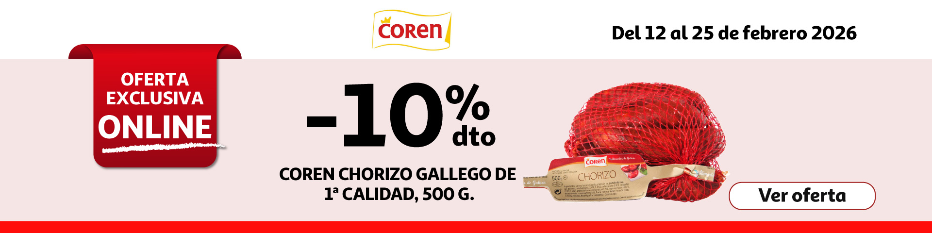 10% Dto. - COREN Chorizo gallego de 1ª calidad