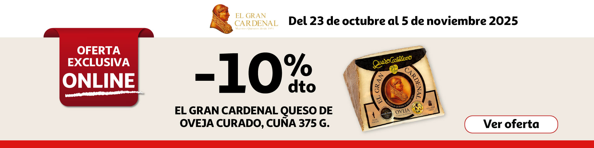 10% Dto. - EL GRAN CARDENAL Queso de oveja curado