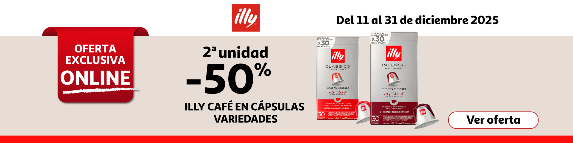 2ª Unid. al 50% - Cafés cápsulas ILLY