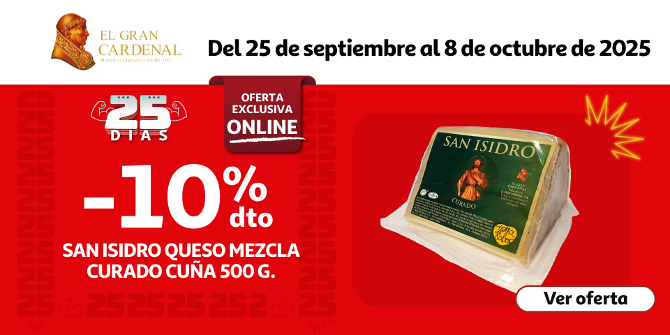 10% Dto. - SAN ISIDRO Queso mezcla curado cuña 500 g.