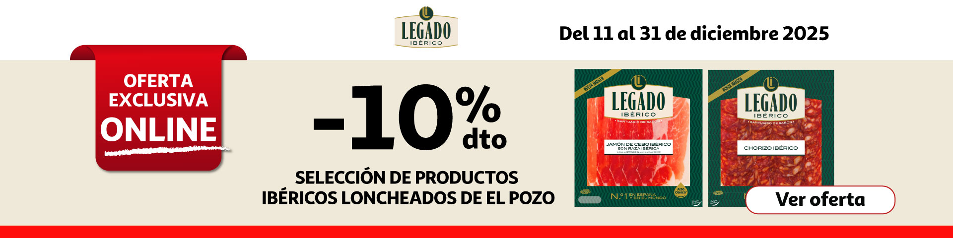 10% Dto. - En toda la gama loncheados legado ibérico El Pozo 
