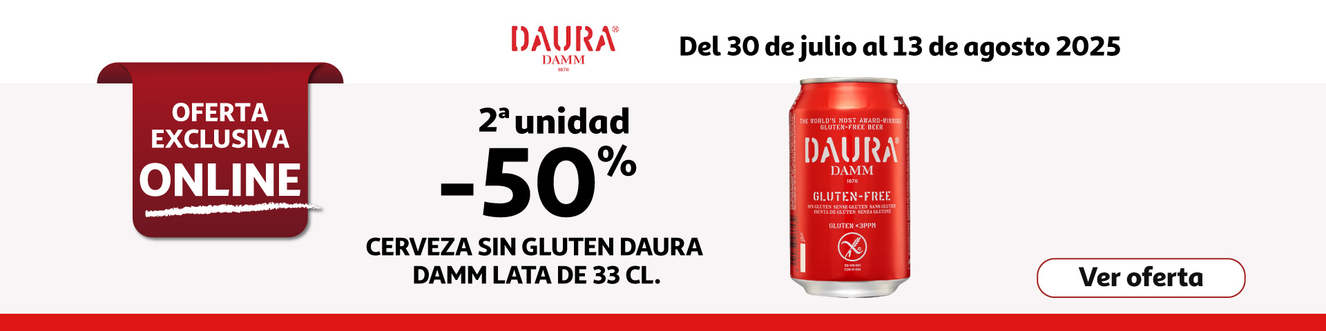 2ª al 50% - DAURA Cerveza sin gluten