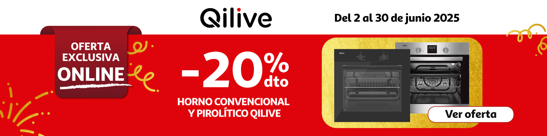 20% Dto. - Horno pirolítico y convencional  QILIVE