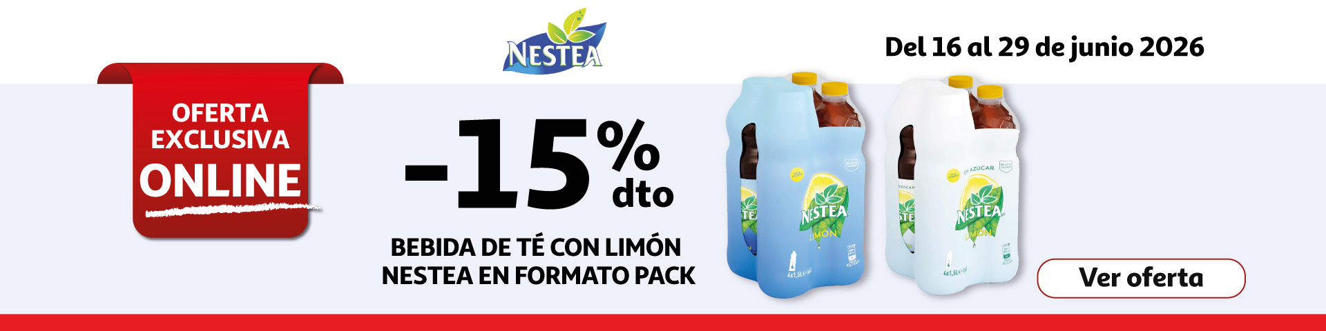 -15% Dto. - Bebidas de té con limón Nestea