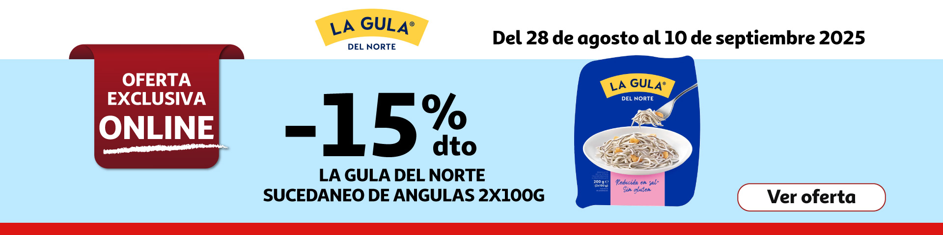 -15% dto Sucedáneo de angulas  LA GULA DEL NORTE2X100G