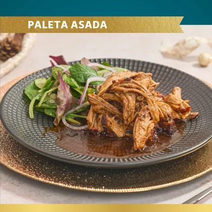 Receta paleta asada a la castellana con brotes aliñados