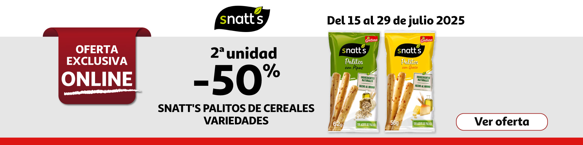2ª al 50% - SNATT'S Palitos de cereales