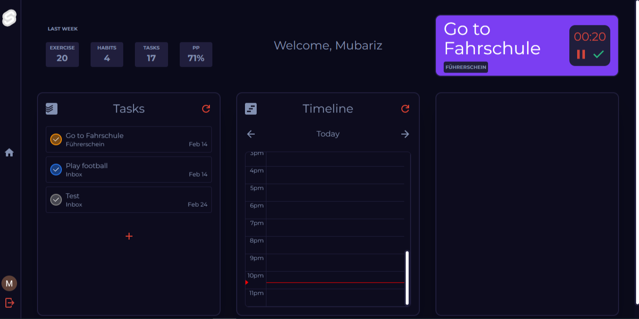 productivity dashboard