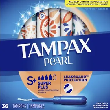 Tampax Pearl, S+, emballage de tampons