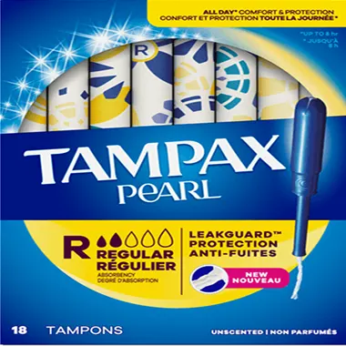 Tampax Pearl, R, emballage de tampons