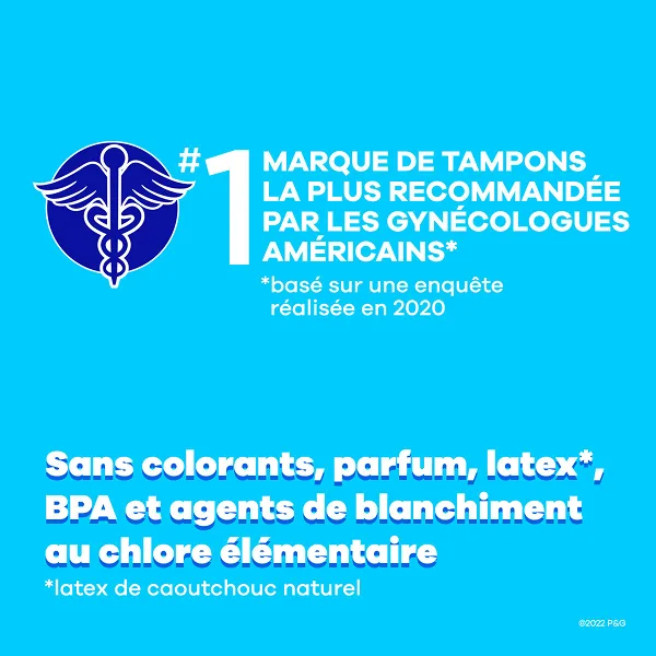 #1. Marque de tampons recommandée par les gynécologues américains