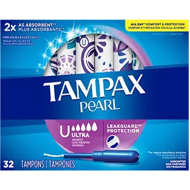 Tampax Pearl, U, emballage de tampons