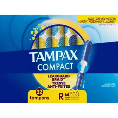 Tampax Compact, R, emballage de tampons