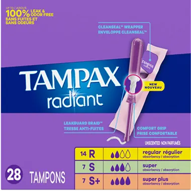 Tampax Radiant Triple-pack 28pack