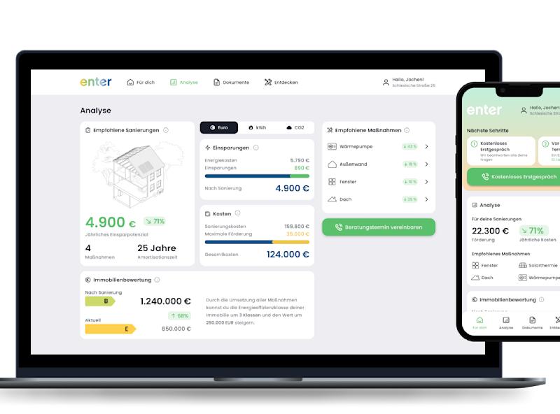 Energie-Check, Energieberatung und energetische Sanierung, Evernest und Enter