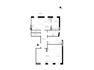 Der Grundriss der Wohnung