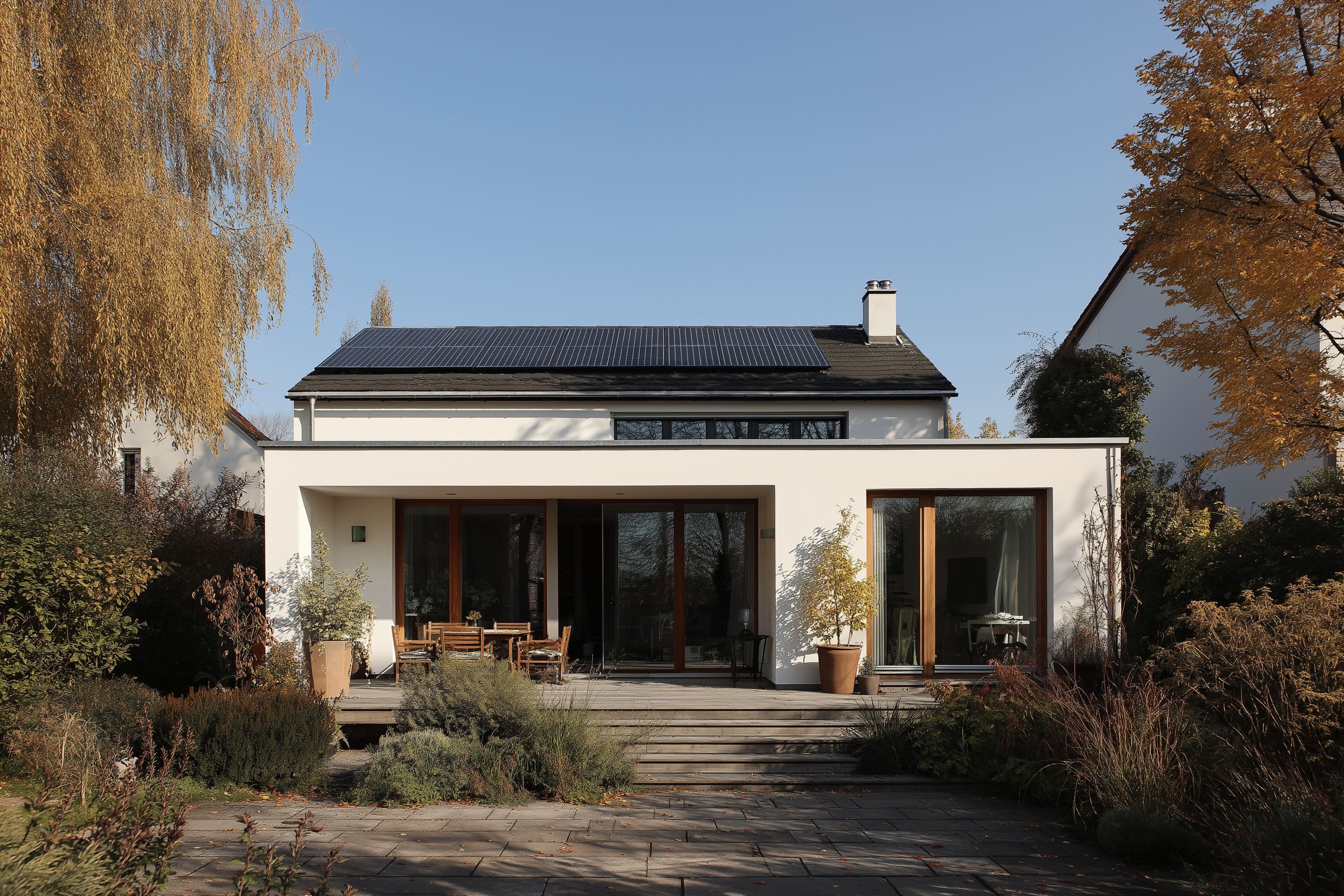 Heizungsregler, Euroscheine und Münzen, Tablet mit Energieeffizienzskala, Ausschnitt eines Grundrisses.