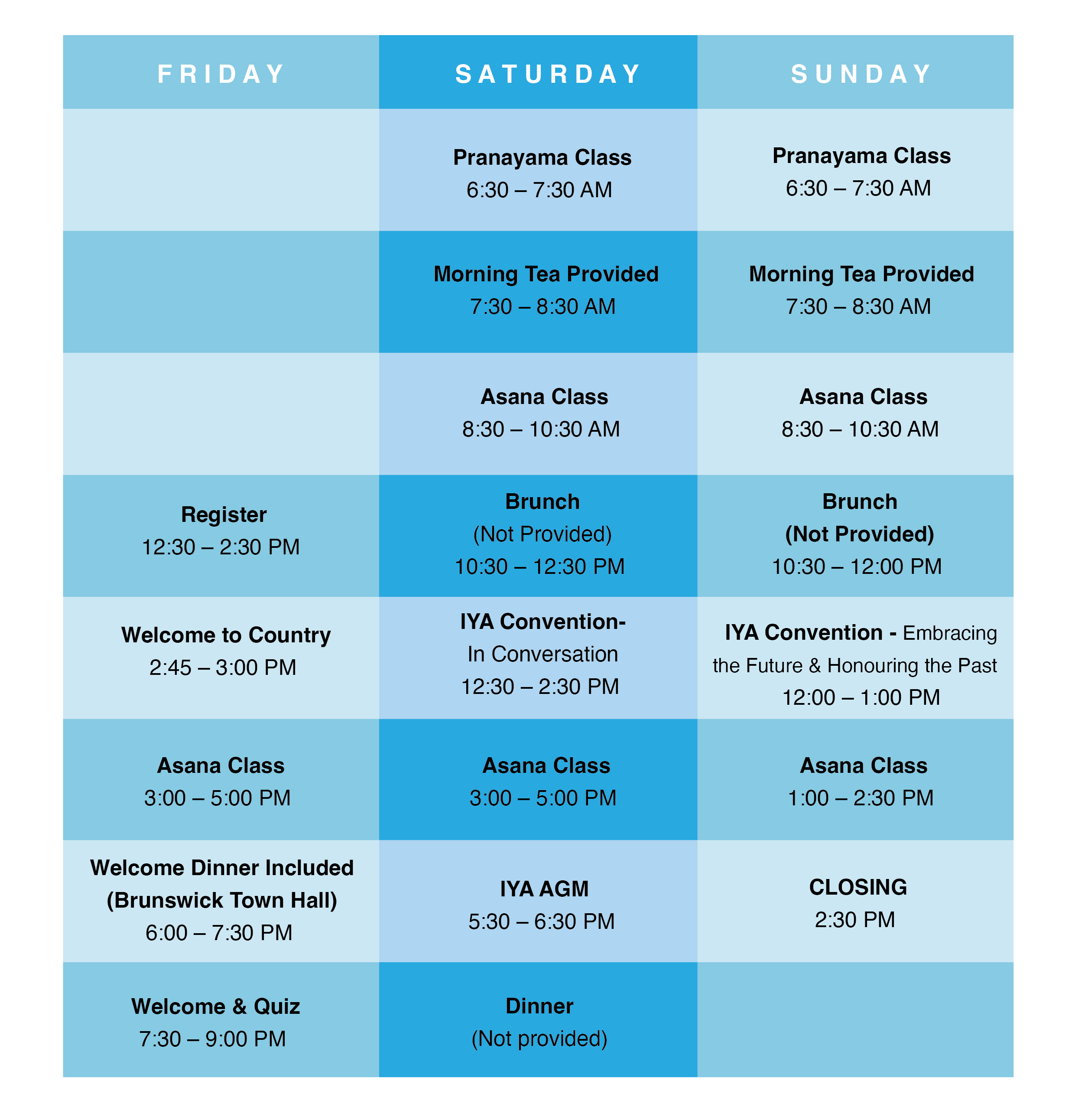 Media- Convention Timetable 2