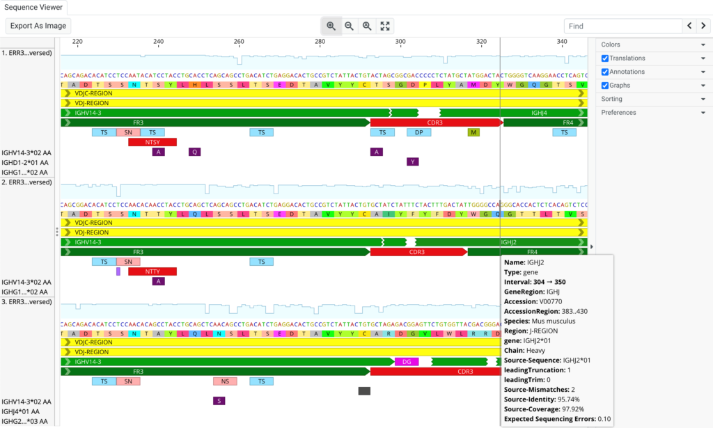 sequence analysis viewer リードの後半