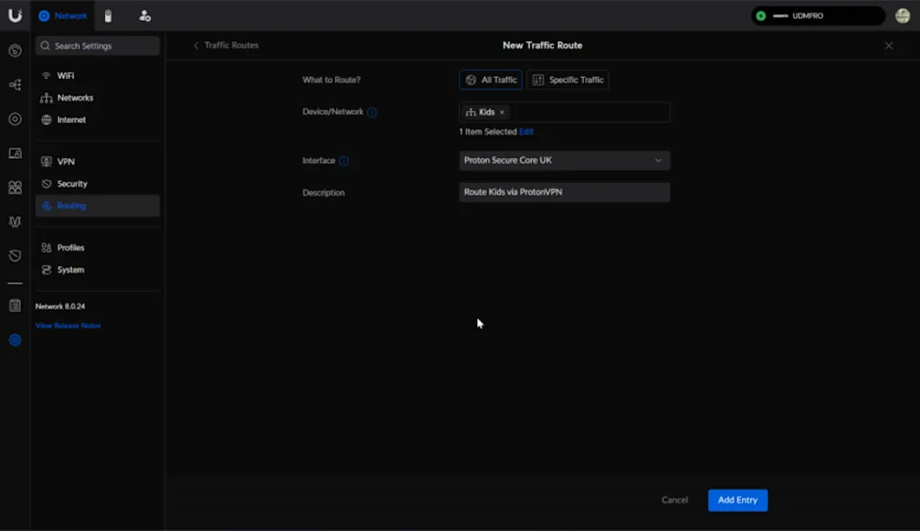 Unifi Route via VPN Creation