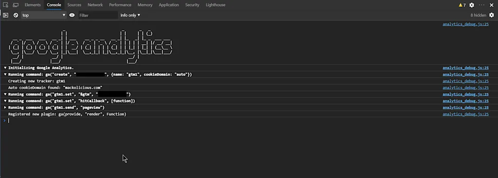 Google Tag Manager: Analytics Debugging Console