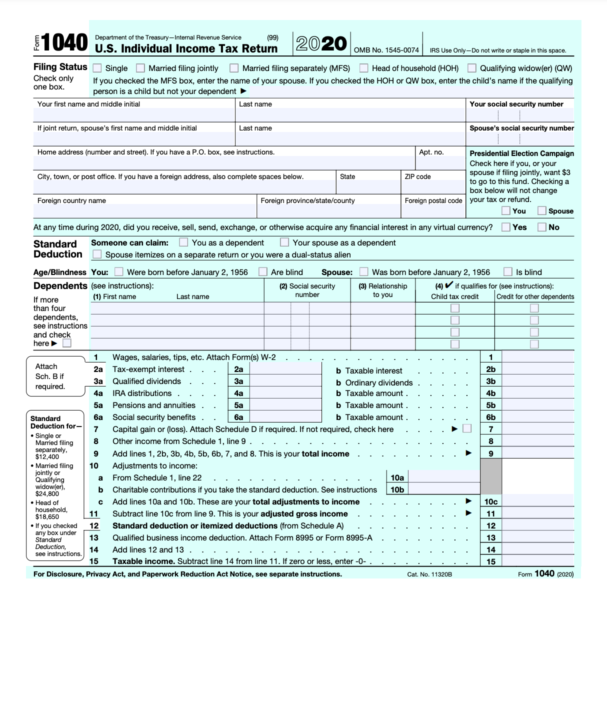 Form 1040 Foreign Earned Income Tax Worksheet