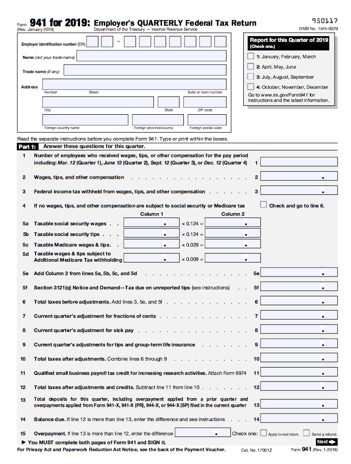 2025 941 Form