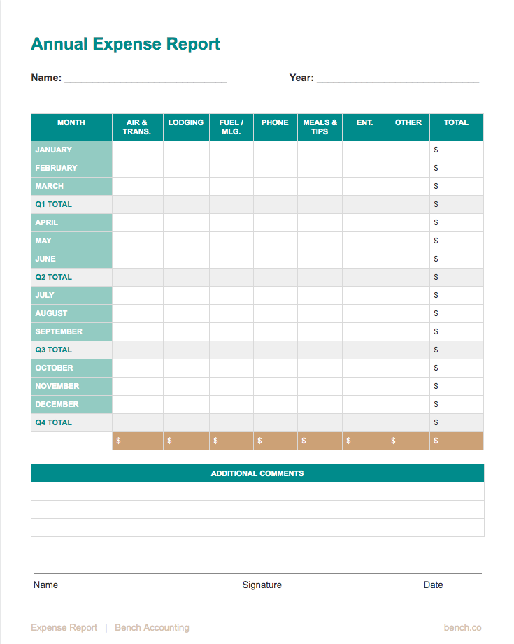 excel template expense report