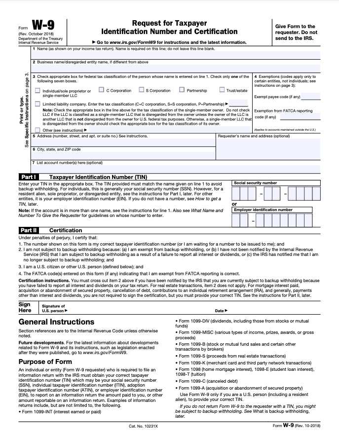 What is a W-9 Form & Why You Need To Fill It Out | Bench Accounting