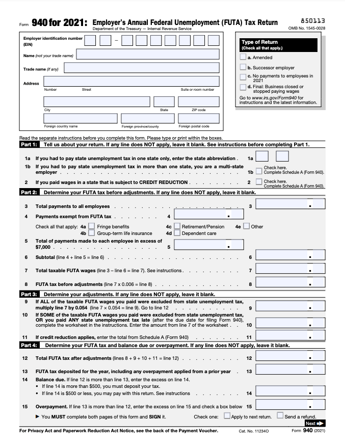 2021 Form 940