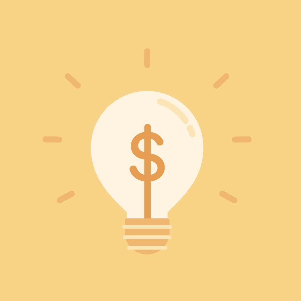 Lightbulb on yellow background min