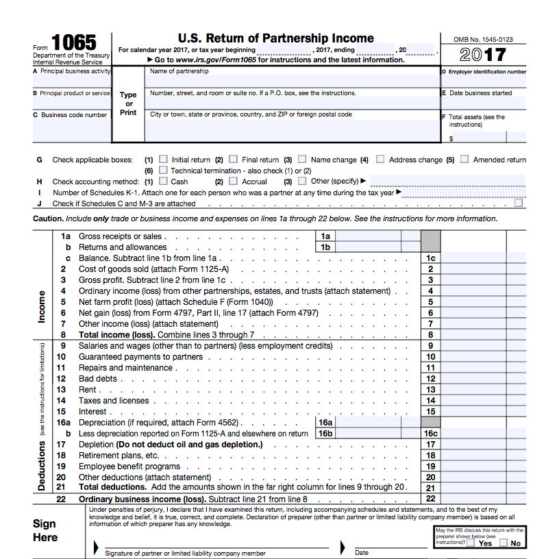 1065 tax return example
