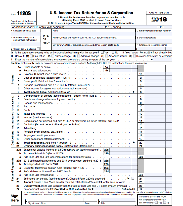 How To Complete Form 1120s S Corporation Tax Return Bench Accounting