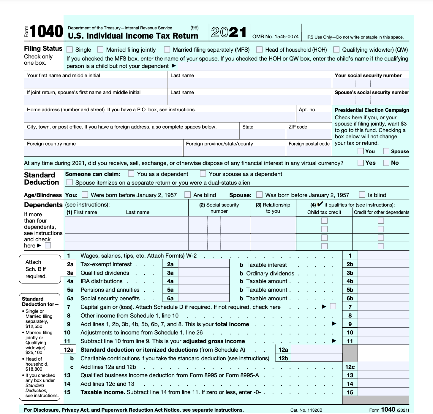 Irs Schedule 2 Instructions 2022 What Is Irs Form 1040? (Overview And Instructions) | Bench Accounting